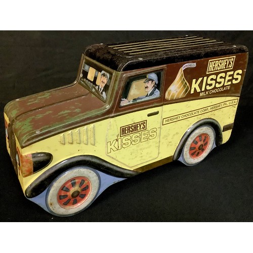 538 - Advertising - a Hersheys milk chocolate biscuit tin modelled as a 1930's delivery van