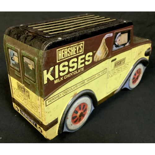 538 - Advertising - a Hersheys milk chocolate biscuit tin modelled as a 1930's delivery van