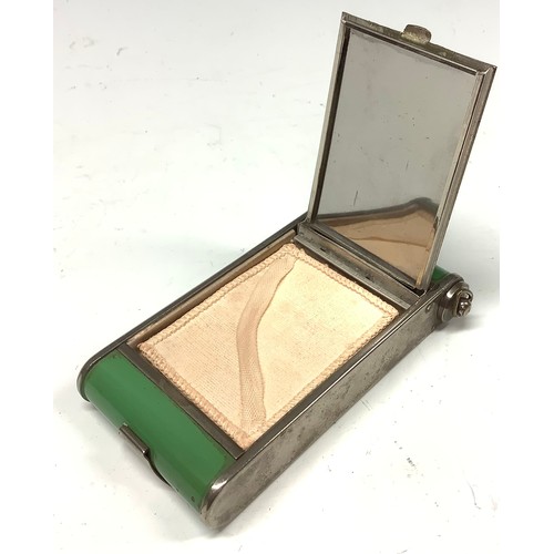 562 - An Art Deco camera shaped enamel compact and cigarette case