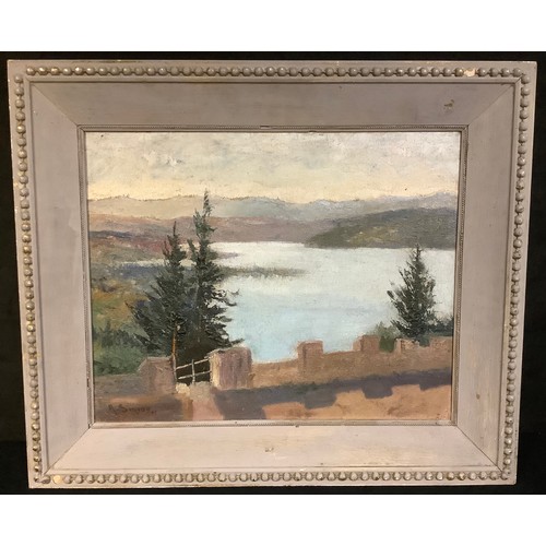 575 - English Impressionist School  
Lake Scene  
indistinctly signed R S 37, oil on canvas, 41.5cm x 52cm