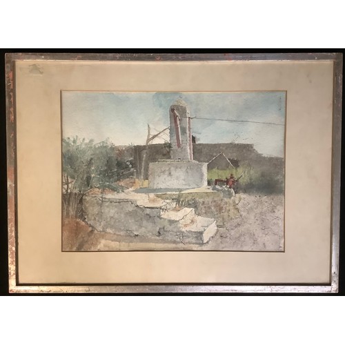 582 - Enok Sweetman  
The Old House with Passing Figure  
signed, watercolour, 48.5cm x 61cm; another, uns... 