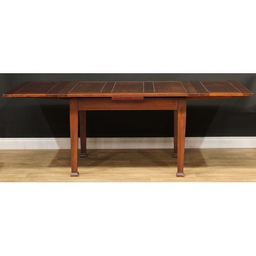 217 - An early 20th century mahogany drawer-leaf dining table, 75cm high, 120.5cm opening to 213.5cm long,... 