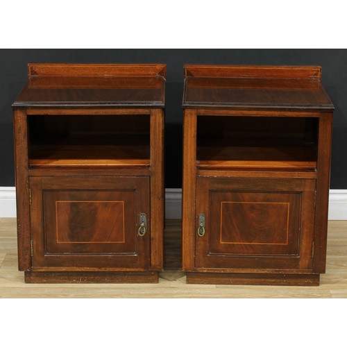 543 - A pair of mahogany bedside cabinets, 65cm high