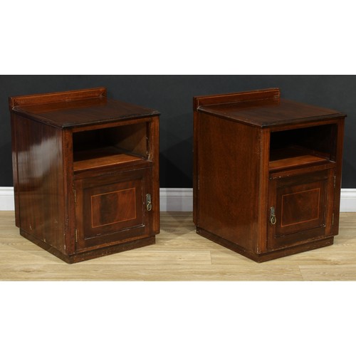 543 - A pair of mahogany bedside cabinets, 65cm high