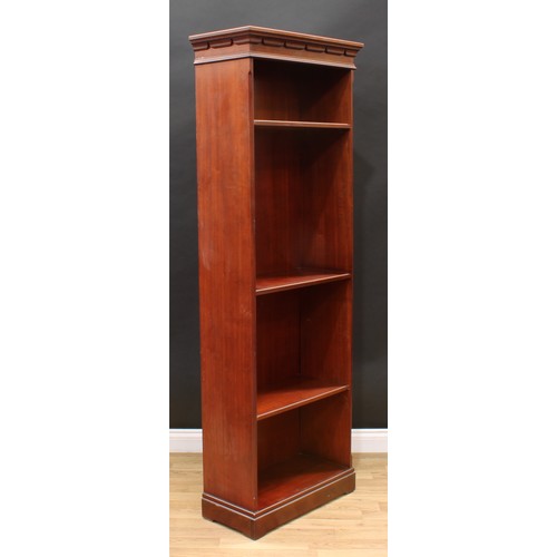 107A - A tall mahogany open bookcase, 188.5cm high, 67cm wide, 31cm deep