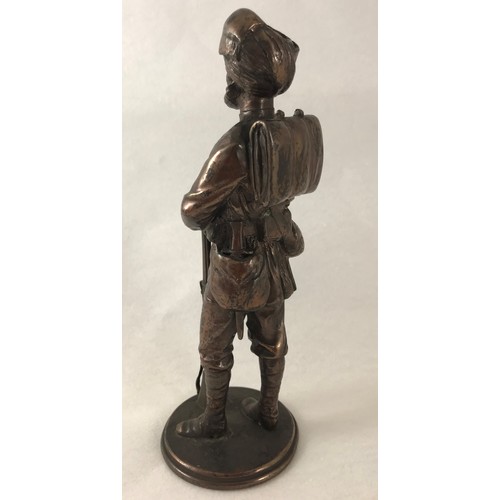 320 - Military  Interest - English School, early 20th century, a 'bronzed' figure of British Army Sikh sol... 