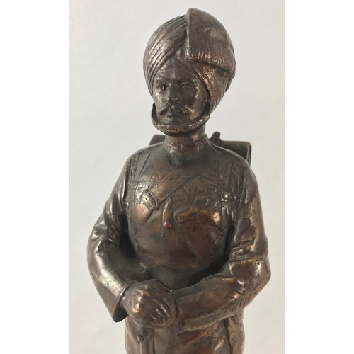 320 - Military  Interest - English School, early 20th century, a 'bronzed' figure of British Army Sikh sol... 