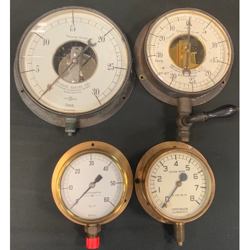 199 - Railwayana - a Budenberg vacuum gauge;   Hopkinson;  George Saxon Ltd;  etc (4)