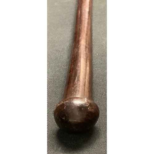 20 - Tribal Art - a Zulu prestige staff, domed knobkerrie pommel, 105cm long