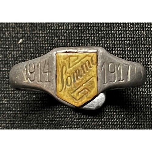 75 - WW1 British Propadanda Cross 1914,  WW1 Trench Art Ring 