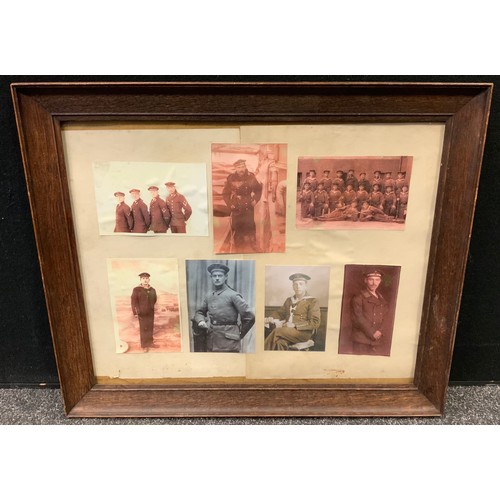 76 - WW1 Imperial German Navy framed photographic montage comprising of 7 reprinted images of German Sail... 