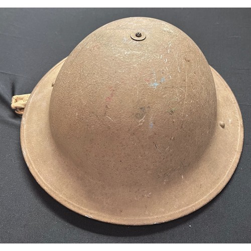 110 - WW2 British MkII Steel Helmet. Original rough textured paint. Penciled 