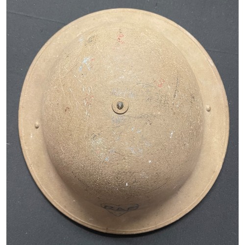 110 - WW2 British MkII Steel Helmet. Original rough textured paint. Penciled 