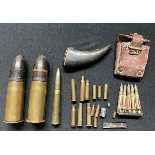 123 - WW2 British/US/ French Inert & FFE Ammunition to include .303 Drill Purpose round in stripper clip: ... 