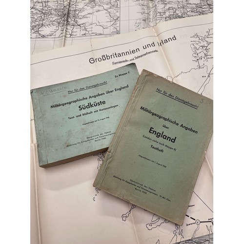 126 - WW2 Third Reich Operation Sealion Invasion Maps of England 1940 dated: large Eisenbahnnetz map of ra... 