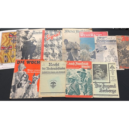 135 - WW2 Third Reich Propaganda Magazines to include: Signal, Die Wehrmacht, Wiener Illustrierte, Die Kre... 