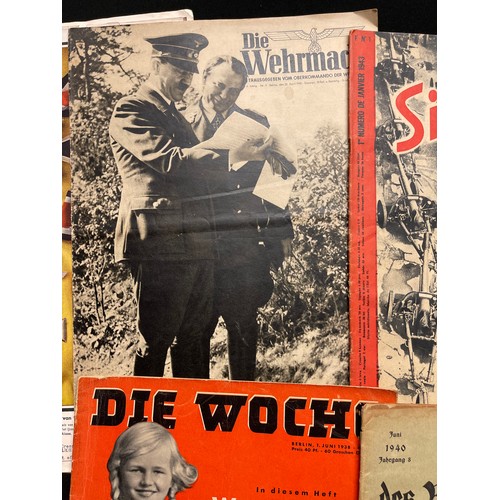 135 - WW2 Third Reich Propaganda Magazines to include: Signal, Die Wehrmacht, Wiener Illustrierte, Die Kre... 