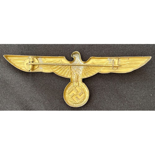 143 - WW2 Third Reich Kreigsmarine Officers Summer Pin Back Breast Eagle. No makers mark.