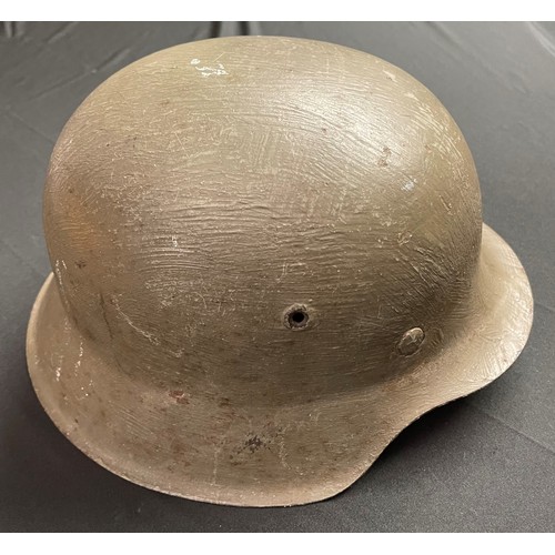 149 - WW2 Third Reich Heer Single Decal M42 Helmet shell. Original paintwork and decal. Lighter green camo... 