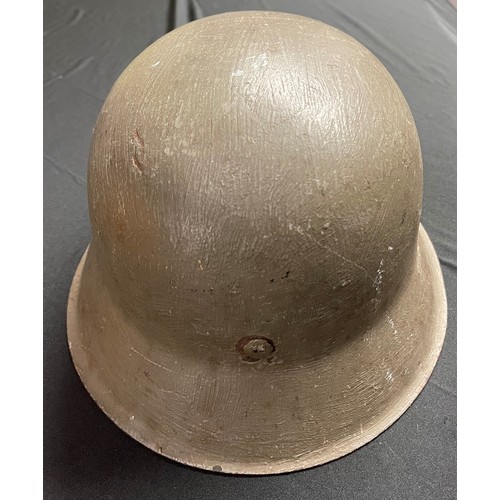 149 - WW2 Third Reich Heer Single Decal M42 Helmet shell. Original paintwork and decal. Lighter green camo... 