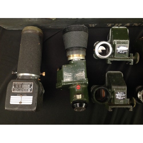 165 - RAF Aircraft Periscope, 6B/2764, cased: along with Monocular MkV, various mountings, etc