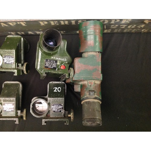 165 - RAF Aircraft Periscope, 6B/2764, cased: along with Monocular MkV, various mountings, etc