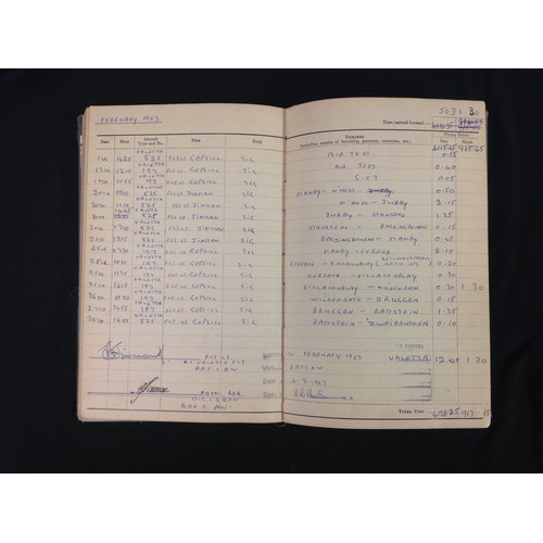 166 - British RAF Flying Log books to V0900156 M AEOp RG Hale: the first book begins on 3rd July 1958 and ... 