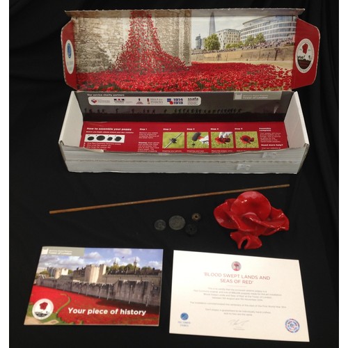 167 - A Royal British Legion Centenary ceramic poppy by Paul Cummins made for the art installation at the ... 