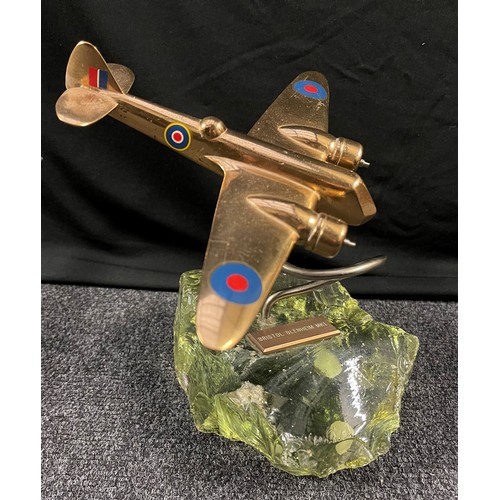 168 - WW2 / Post War Trench Art style brass and alloy model aircraft to include Bristol Blenheim;  Boeing ... 