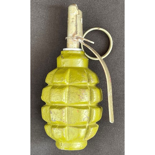 175 - East German F1 Fragmentation Grenade INERT & FREE FROM EXPOLSIVE. Complete with lever and pin. Dated... 