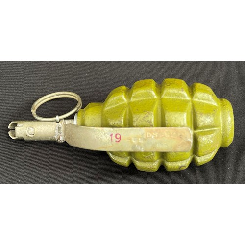 175 - East German F1 Fragmentation Grenade INERT & FREE FROM EXPOLSIVE. Complete with lever and pin. Dated... 