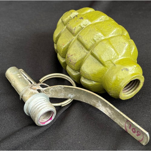 175 - East German F1 Fragmentation Grenade INERT & FREE FROM EXPOLSIVE. Complete with lever and pin. Dated... 