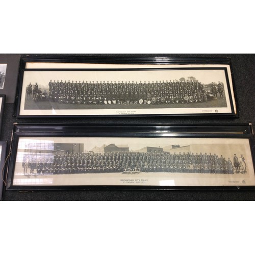 190 - A collection of original framed panoramic photographs of Birmingham City Police dating from the 1920... 