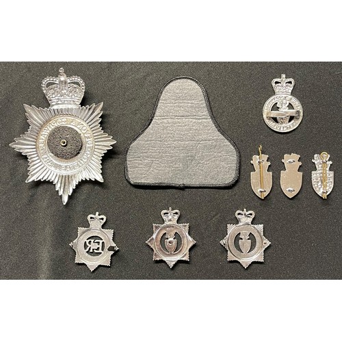 199 - Devon & Cornwall Constabulary collection comprising of: Queens Crown Helmet Plate: Queens Crown Cap ... 