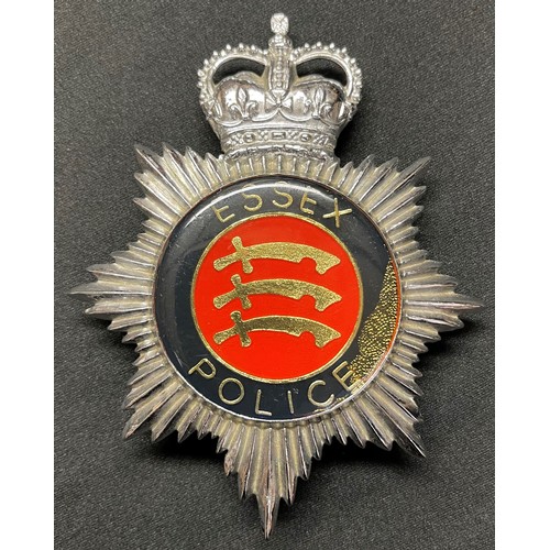 200 - Queen Crown Enameled Essex Police Helmet plate: Queens Crown Essex Constabulary Helmet Plate: Queens... 