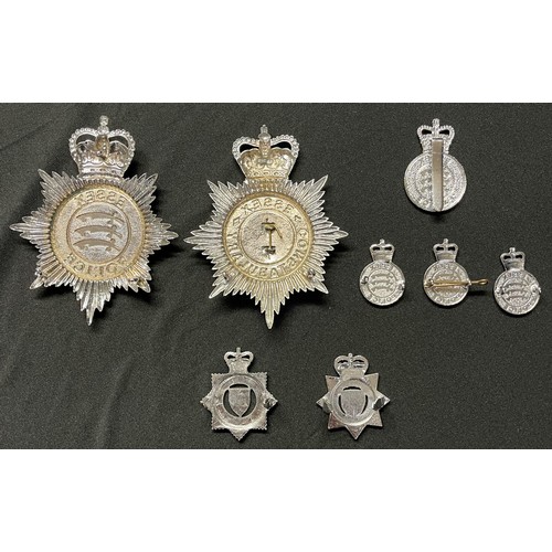 200 - Queen Crown Enameled Essex Police Helmet plate: Queens Crown Essex Constabulary Helmet Plate: Queens... 