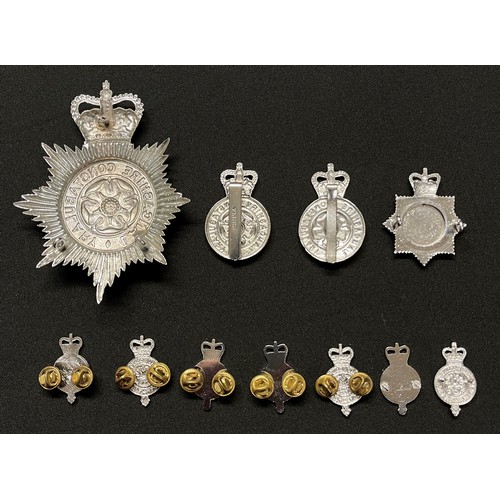 206 - Lancashire Constabulary collection comprising of: Queens Crown Helmet Plate: Queens Crown Officers c... 