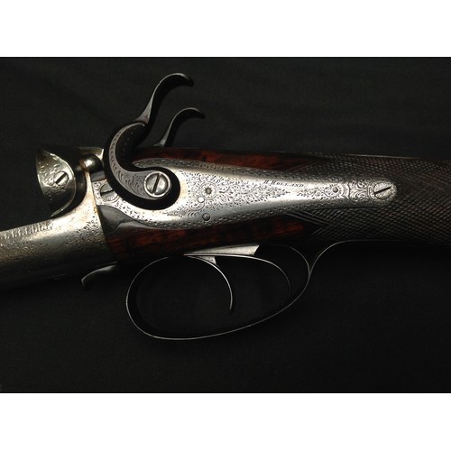 217 - H. Holland 12 Bore Side by Side Sidelever Hammer gun Shotgun Serial Number 419. 712mm long barrels. ... 