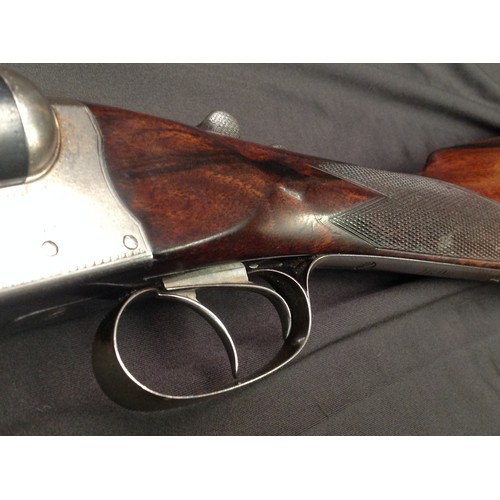 218 - Rosson 12 Bore Side by Side Shotgun Serial Number 1696. Barrel length 687mm. Overall length 110.5cm.... 