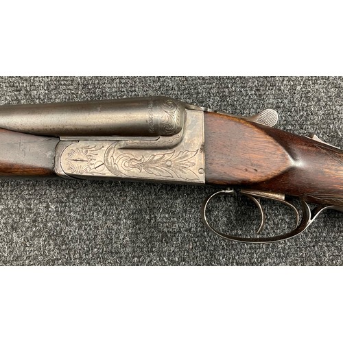 223 - Armas Zaldi Spanish 12 bore double barrel side by side shot gun with 705mm long barrels, overall len... 