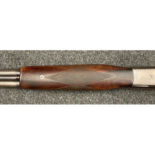 223 - Armas Zaldi Spanish 12 bore double barrel side by side shot gun with 705mm long barrels, overall len... 