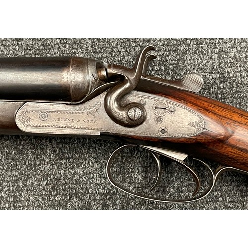 224 - Thomas Bland Double Barrel 12 Bore black powder hammergun with 763mm long barrels. Overall length 12... 