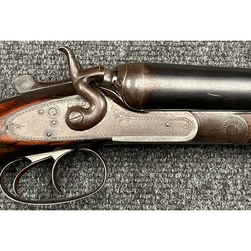 224 - Thomas Bland Double Barrel 12 Bore black powder hammergun with 763mm long barrels. Overall length 12... 