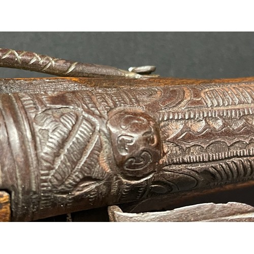 240 - Turkish Flintlock Blunderbuss Pistol. 225mm long barrel. Flare to end of barrel is 64mm wide interna... 