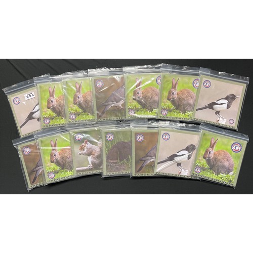 286 - 15 packets of Air Rifle Card Targets. Full Colour mixed Animal Prints featuring Rabbit, Magpie, Pige... 