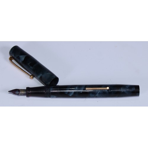 5081 - A 'Blackbird' Self-Filler fountain pen, by Mabie Todd & Co Ltd., original 14ct nib, iridescent plast... 