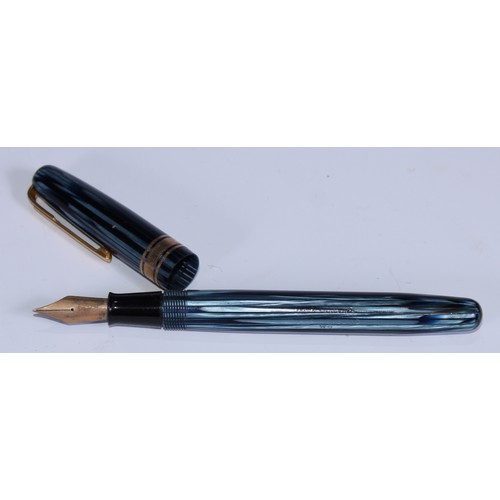 5081 - A 'Blackbird' Self-Filler fountain pen, by Mabie Todd & Co Ltd., original 14ct nib, iridescent plast... 