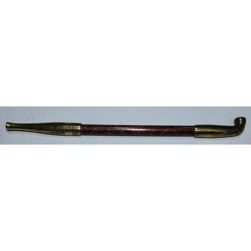 5171 - A Japanese opium pipe, penwork stem, 20cm long