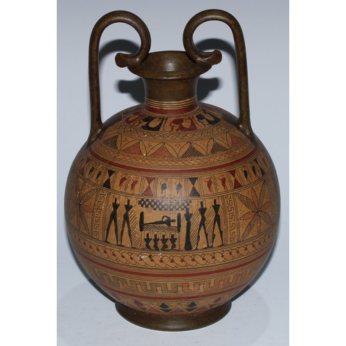 5209 - A museum type facsimile, after an Ancient Greek vase of the Geometric period, painted in the encaust... 