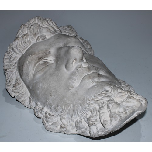 5210 - A museum type plaster cast, mask of Zeus, 35cm long